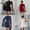 Elegant Chiffon Sweater Dress With Shine Details For Formal Events