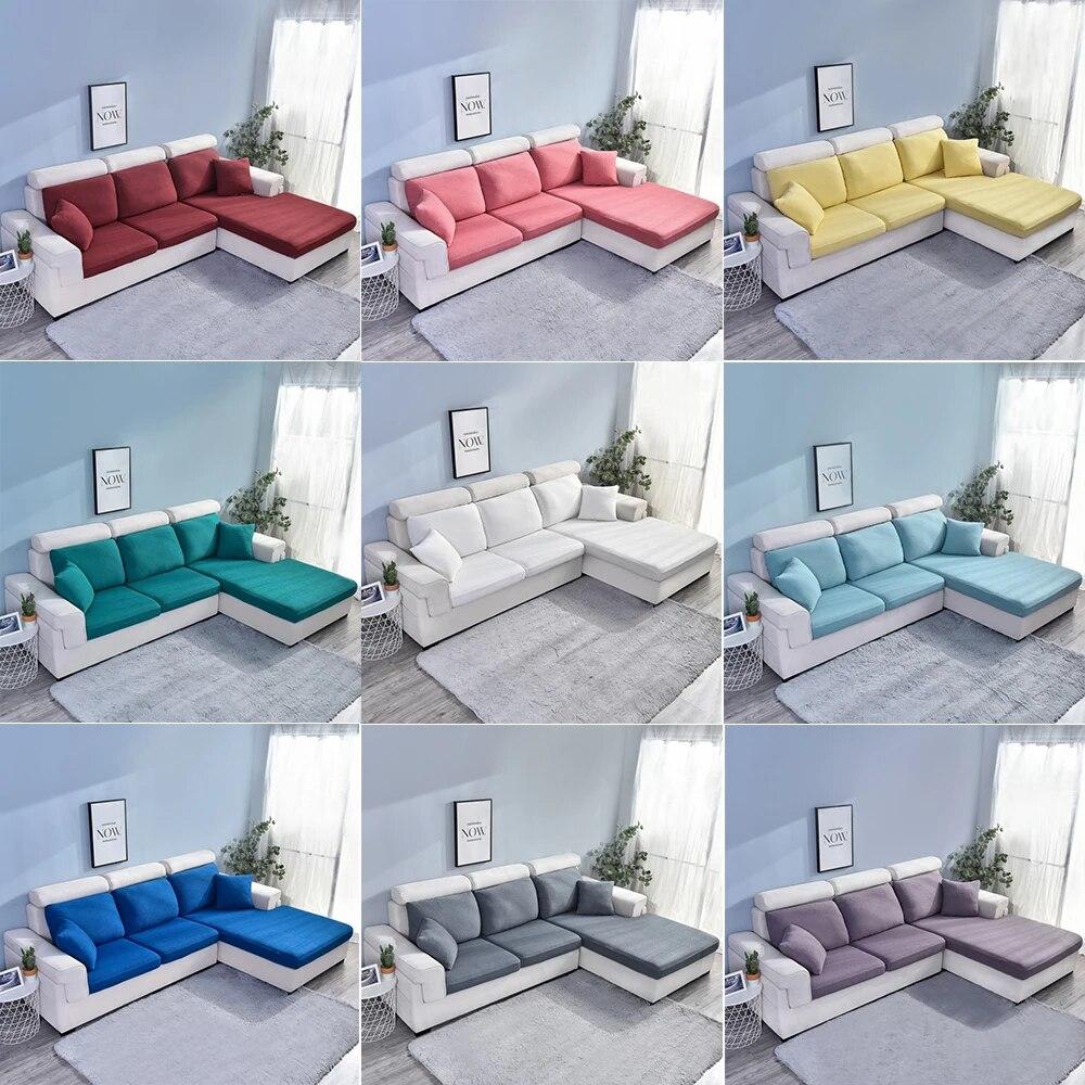 Funda de Cojín para Sofá Jacquard Impermeable Color Sólido Elástica Fundas Deslizantes para Sofá Funda de Sofá Couch de Spandex Extraíble Sala de Estar Hogar