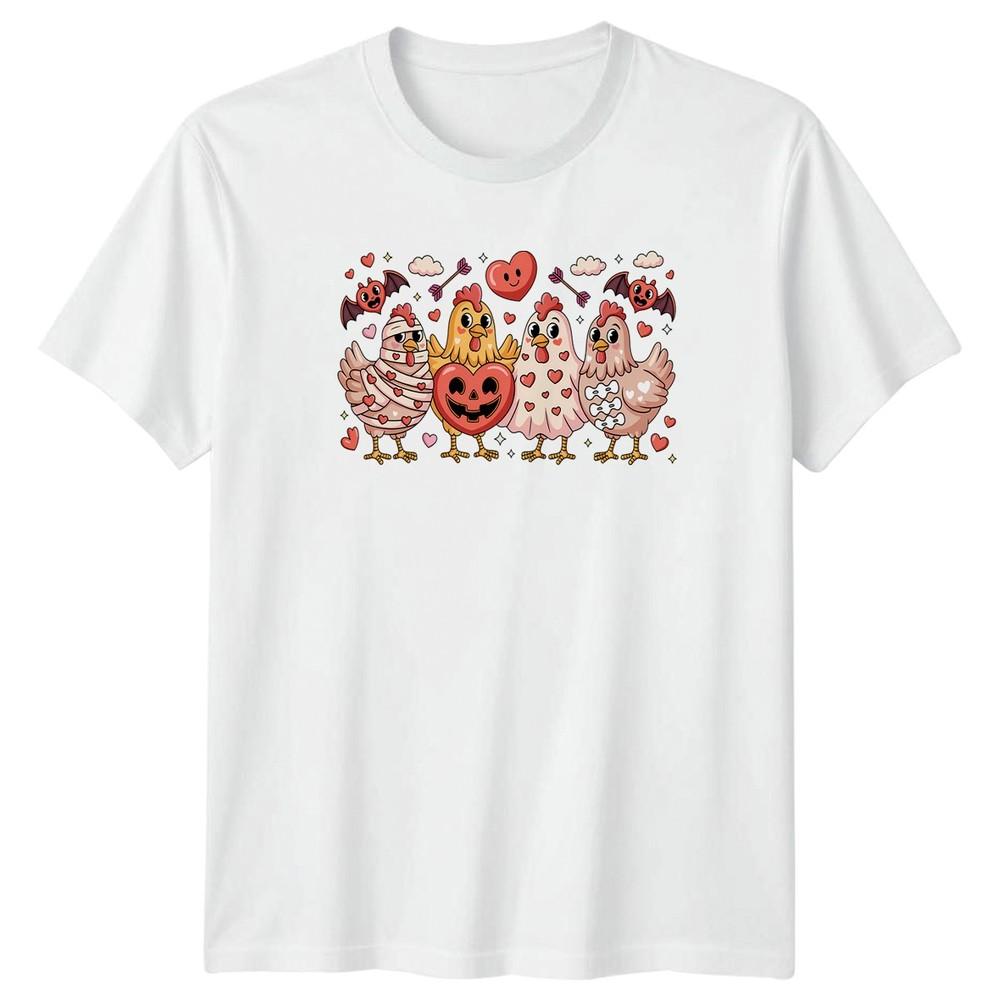 Cute Chicken Valentines Halloween TShirt Holiday Mashup Poultry Valentines Day S