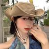 Adjustable Large Eaves Sun Hat Wide Brim Wide Brim Bucket Hat Fashion Solid Color Sun Hats  Holiday