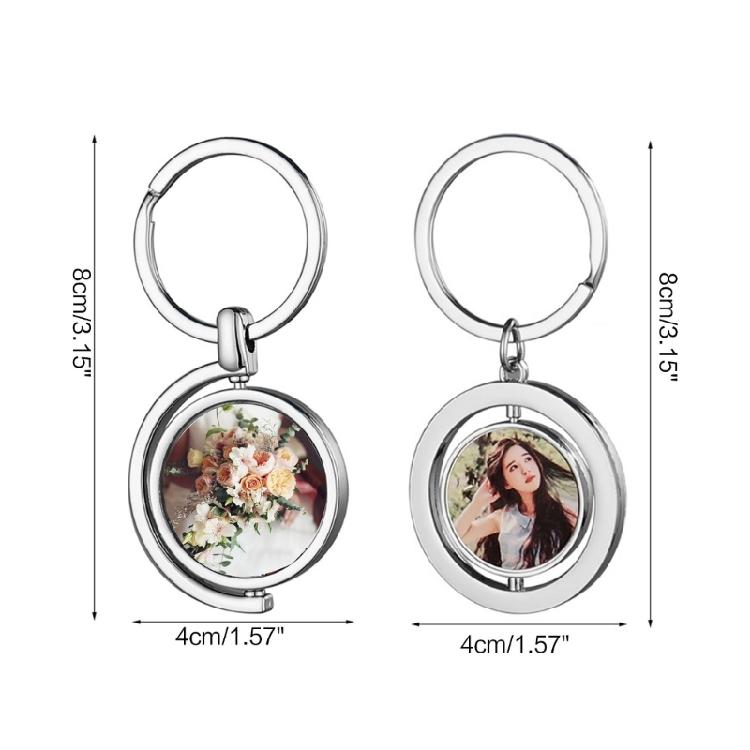 Creative Rotating Double Sided Blank Thermal Transfer Keychain Accessories G