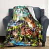 Forest Wildlife Scene Home Customize Your Name Blankets Soft Cozy Lightweight Versatile For All Seasons Perfect For Picnics Sofa Office Bed Living