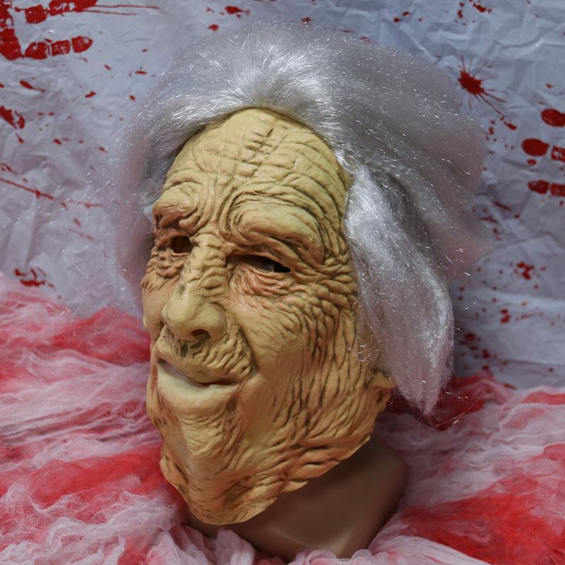 Elderly Mask Face Latex Cosplay Party Costume Accessory For Halloween Festivals