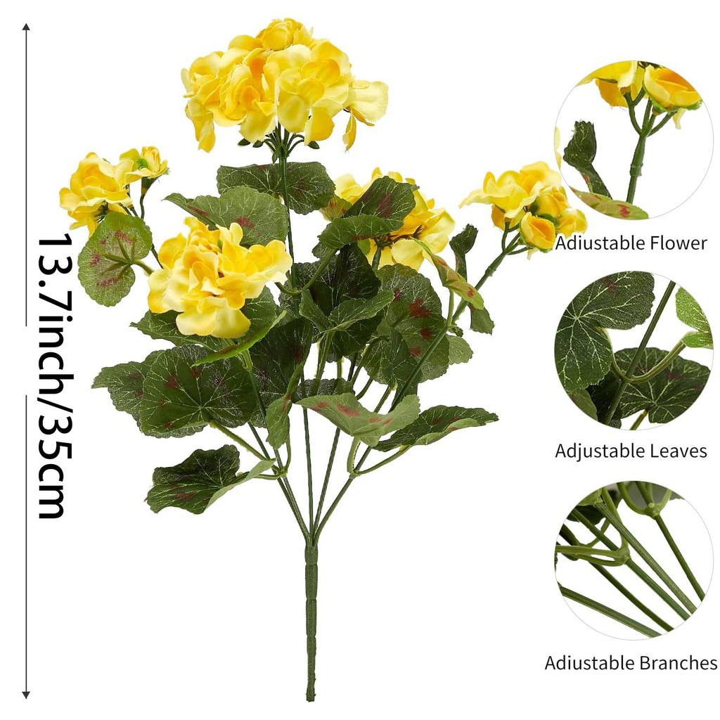 Artificial Simulated Flower, Simulated Begonia Flower Home Decoration Geranium Fake Flower Wedding Shooting Props