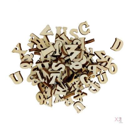 200 Pieces Unfinished Wooden Letters Alphabet Embellishment for Diy Toys Crafts