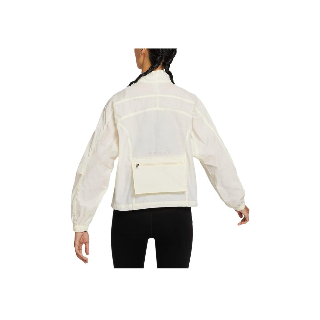 Nike Trail Repel Solid Water-Resistant Sun Protection Running Jacket Women Jackets Light-Ivory Khaki FN5926-110
