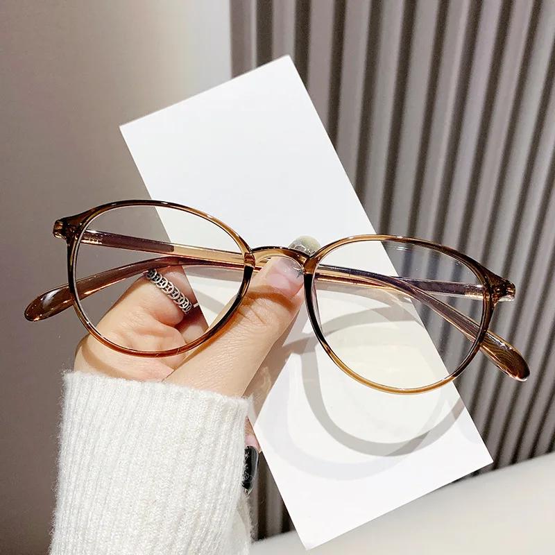 Small Oval Finished Myopia Glasses Men Women Blue Light Blocking Computer Eyewear Fashion Retro Near Sight Eyeglasses for Ladies