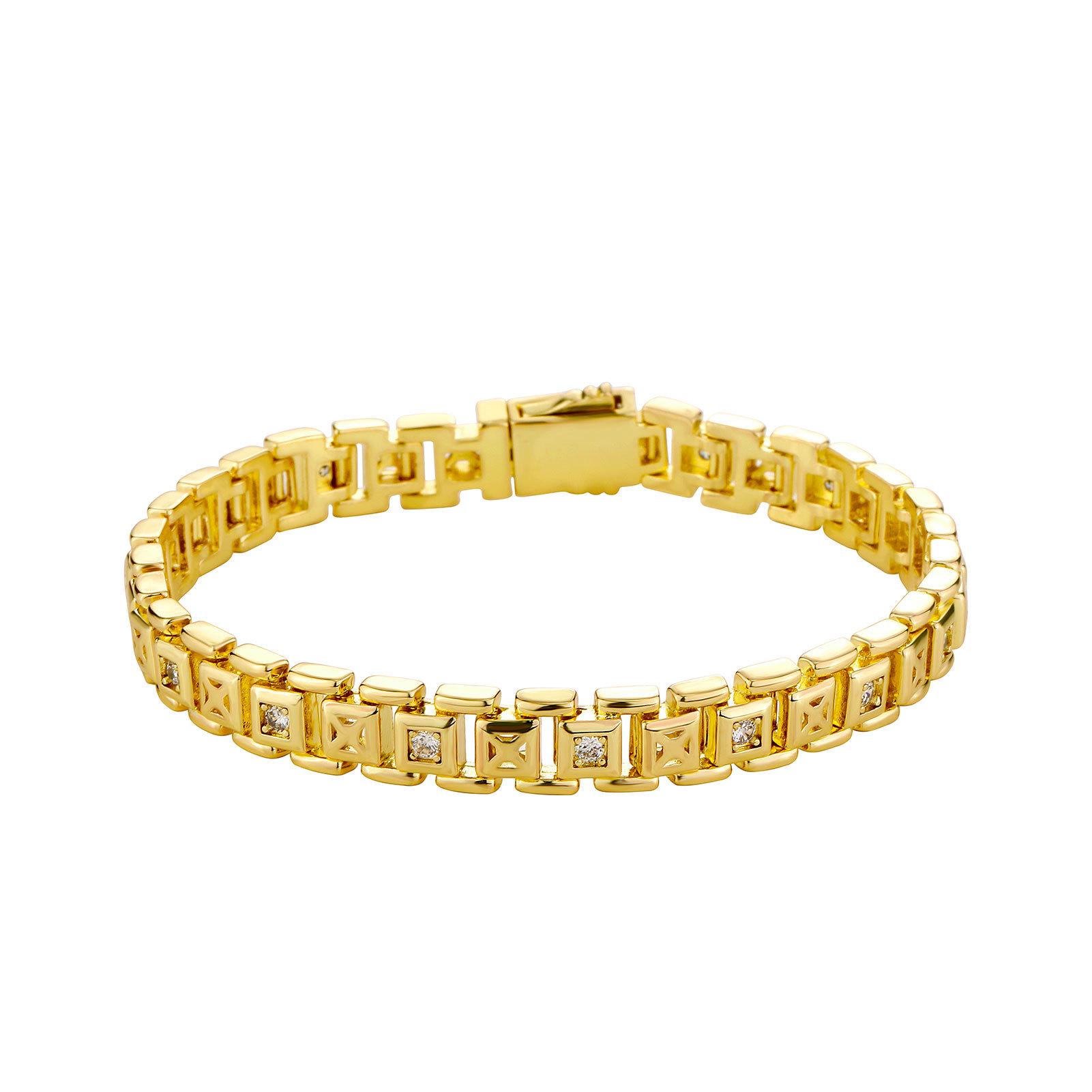 

Мужской и женский браслет-теннисная цепочка в стиле хип-хоп с цирконами 8 мм - Европейская и американская бижутерия