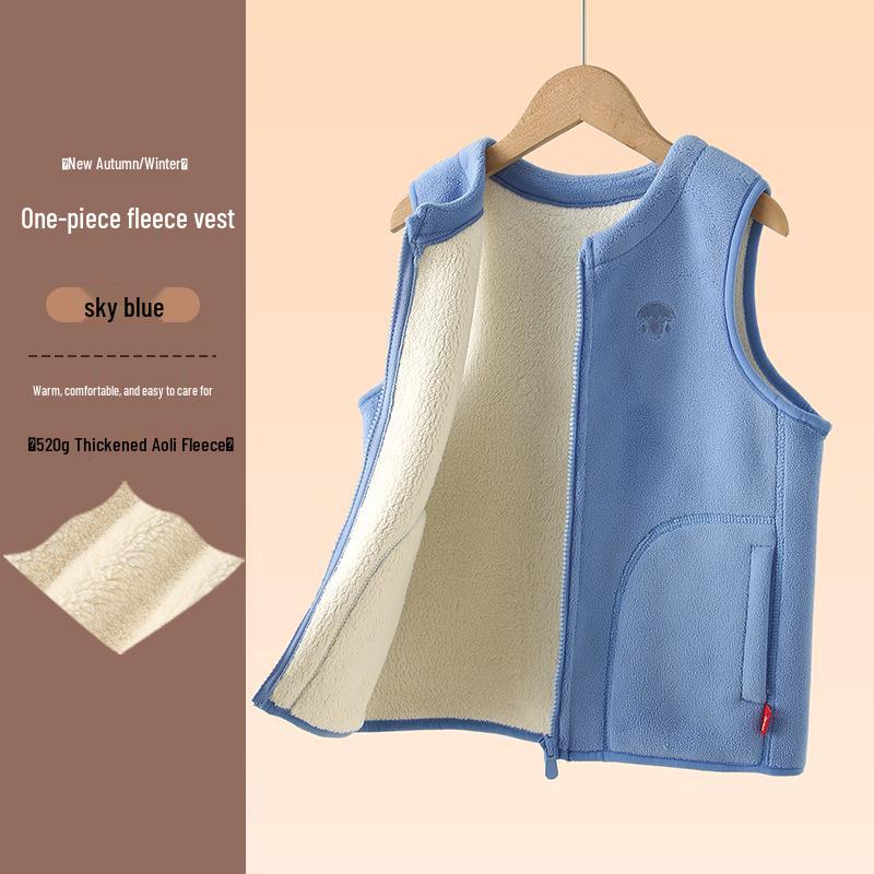 Boys' Thick Fleece Lined Winter Vest - Warm Outerwear for Big Kids