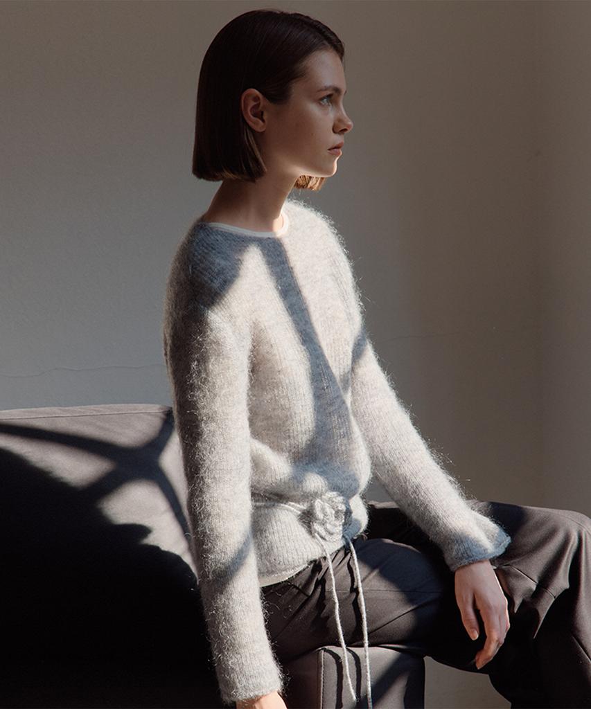 Deomago Brooch Hazzi Knit_Gray