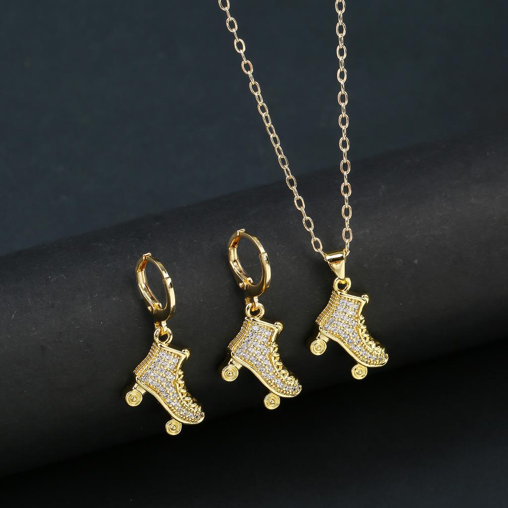 Fashion Venezuela Flag Cross Zircon Set Classic Cactus Flower Earrings Necklace Charming for Woman Daily Party Zircon Gift