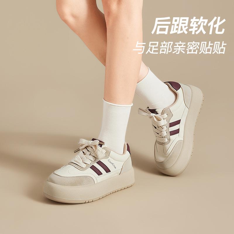 Augustine Red Dexun Shoes, New Autumn Muffin Platform Sports and Leisure Board Shoes