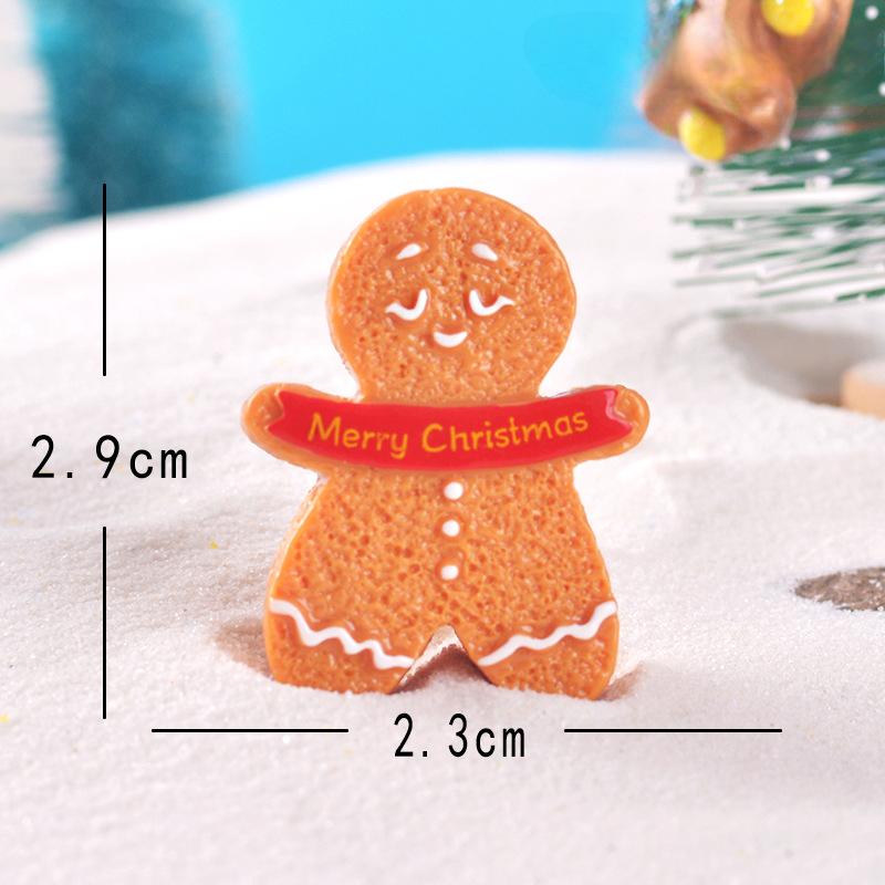 

Милая фигурка пряничного человечка со снежной сценой для Рождества, мультяшный рождественский аксессуар из смолы Christmas banner