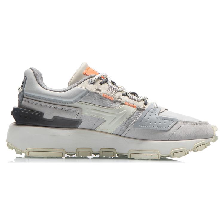 New LiNing Cloud Sword Reflective Cushioned Slip-Resistant Abrasion-Resistant Low-Top Running Shoes Gray Orange AGCR327-1