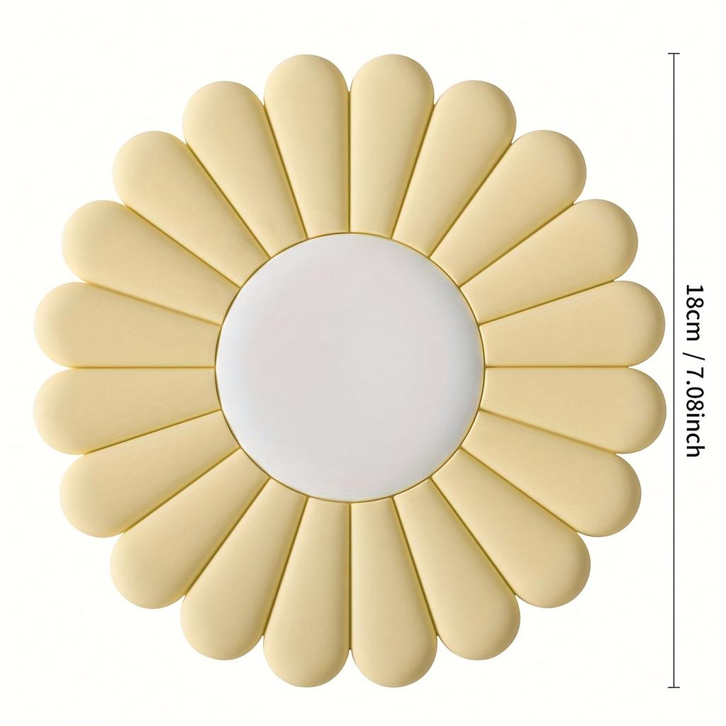1pc Silicone Trivet Mat | Non-Slip & Heat Resistant, Daisy Flower Design, Easy Clean Coasters & Pot Holders for Kitchen, Ideal for Hot Dishes, Pots