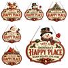 Festive Wooden Christmas Decoration Sign Snowman Reindeer Christmas Hanging Sign Santa Claus Bird Xmas Ornaments Front Door