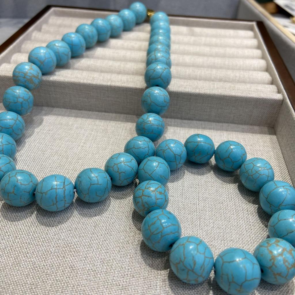 Medieval Vintage Original Natural Stone Bracelet 16M Turquoise Necklace Dense Wear Bracelet One Piece Hair