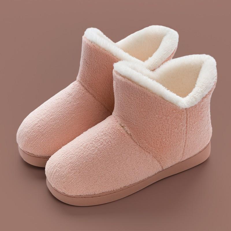 

Хлопковые тапочки, женские зимние домашние теплые туфли на каблуке с высоким берцем 42-43