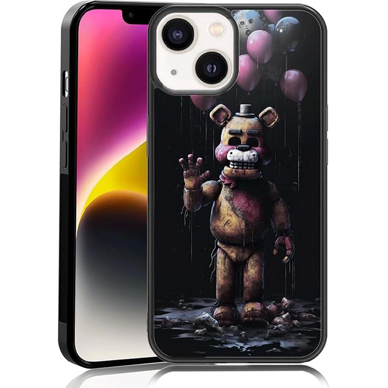 Black Cute FNAF Phone Case Fit for iPhone XR, TPU Shockproof Protective iPhone Case Horror Five Nights Video Game Phone Cover Gift for Boy Girl Men