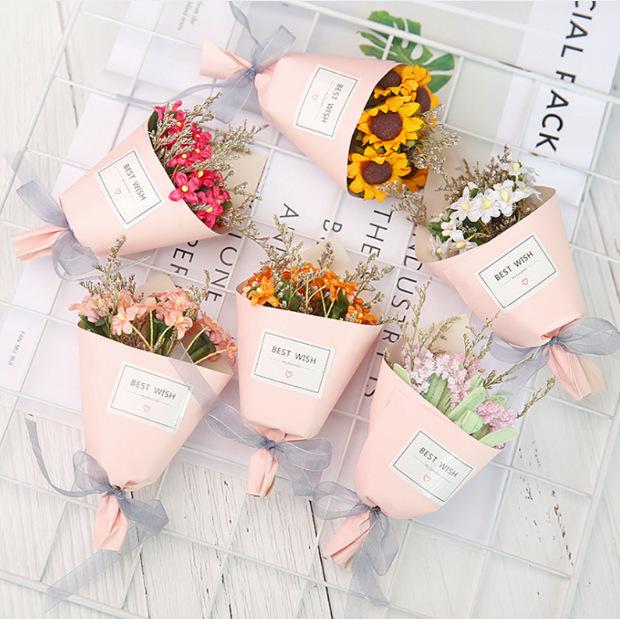 Sunflower Paper Flower DIY Gift Box Decoration for Weddings, Candy Boxes, and Accessories - Small Floral Accents.