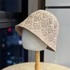 Rhombus Grid Knitted Headgear Women's Summer Breathable Face Small Versatile Sun Hat Travel Bucket Hat Leisure