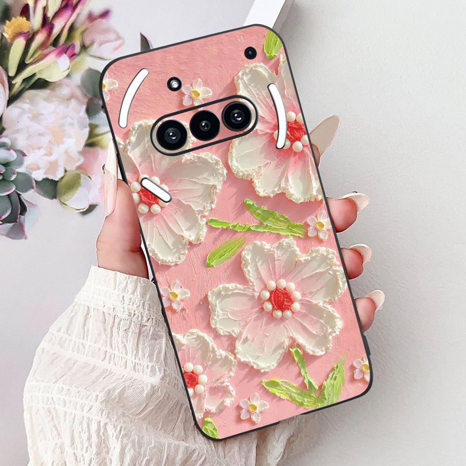 For Nothing Phone 3A 2025 Case A059 Fashion Flower Cats Cartoon Silicone Soft Shockproof Cover For Nothing Phone3A 3A Pro Bumper