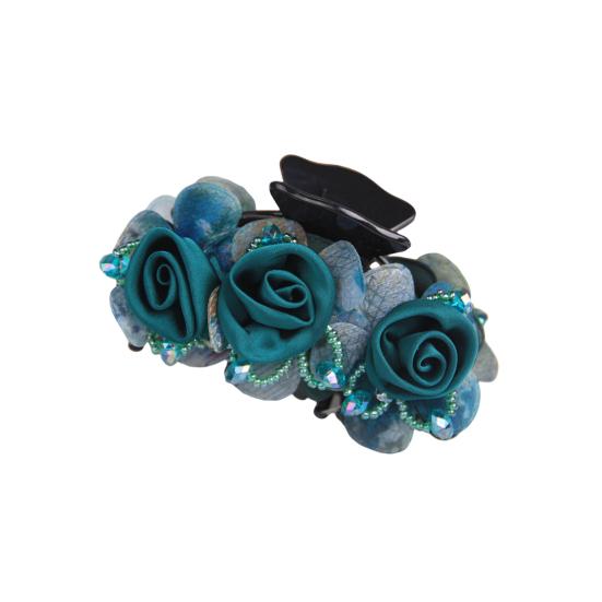 

Коготь для волос, грация, нескользящие, изысканные, эластичные, весенние, сильной фиксации, для укладки волос, с цветком, пластиковые волосы зелёный