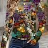 Womens Long Sleeve Crew Neck T-Shirt With 3D Flamingo Print Soft Milk Silk Fabric Loose Fit Casual 2025