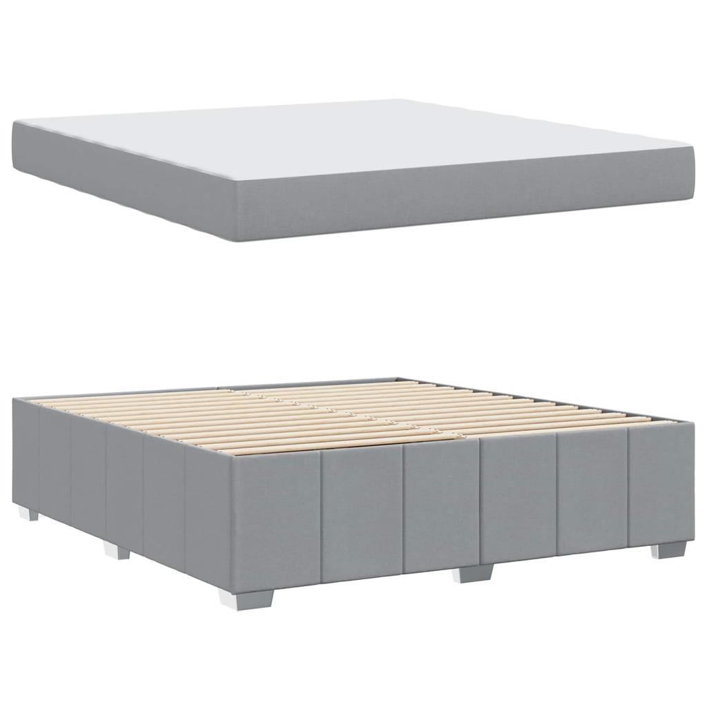 Upholstered Bed Frame with Mattress Light Grey 180 x 200 cm Fabric