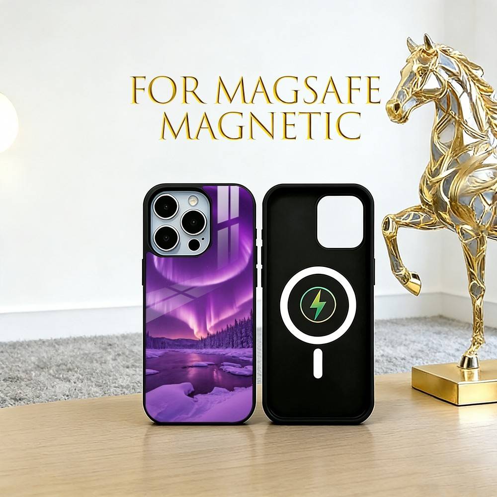 Northern Lights Phone Case For iPhone17,16,15,14,13,12,11 Plus,Pro Magnetic with Magsafe Wireless Charging