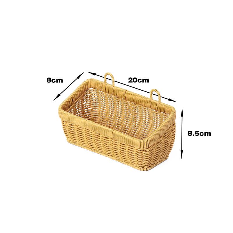 Imitation Rattan Wall-Mounted Basket for Storage & Decor