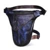 Crazy Horse Leather Men Vintage Multi-function Messenger One Shoulder Bag Design Travel Belt Fanny Waist Pack Drop Leg Bag