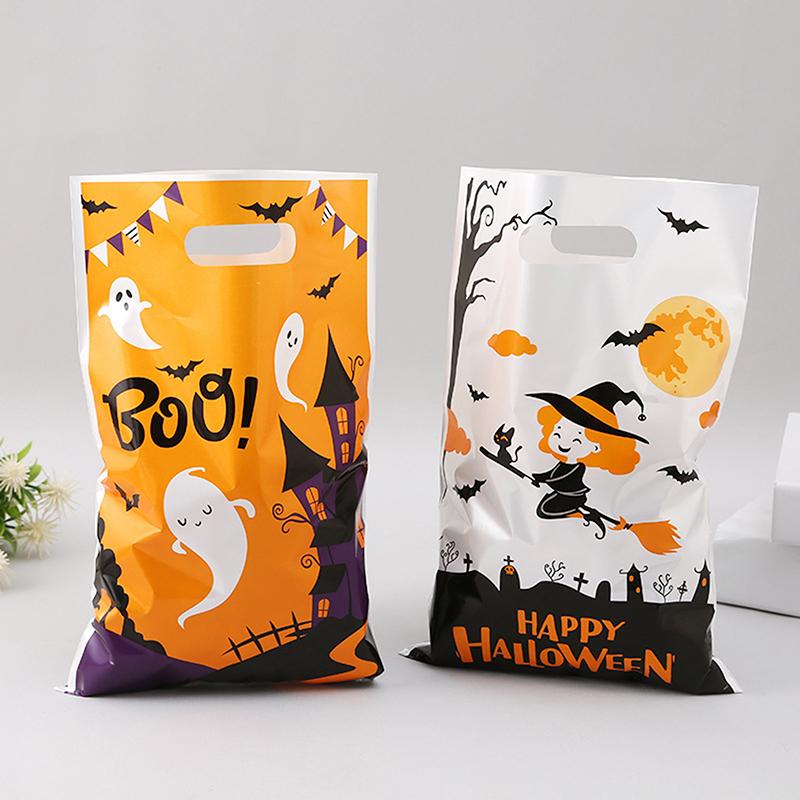 50Pcs Halloween Gift Bags Candy Cookie Packaging Bags Halloween Party Decor Supplies