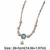 Exquisite Aquamarine Pendant Pearl Necklace Luxury Women Jewelry Pearl Strand Necklace  Gifts