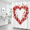 Waterproof Polyester Fabric Red Rose Shower Curtains Blue Rose Flowers Printing Bathroom Curtains for Home Decoration Curtain