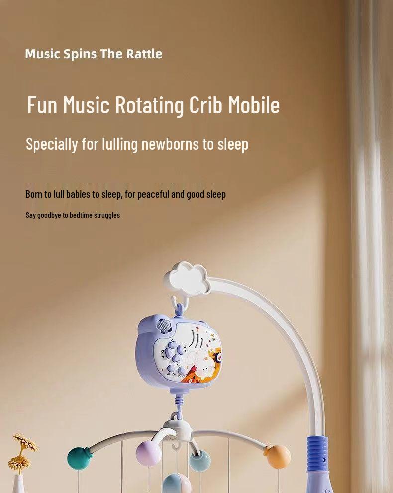 Newborn Baby Crib Mobile: Rotating Musical Rattle & Soothing Pendant