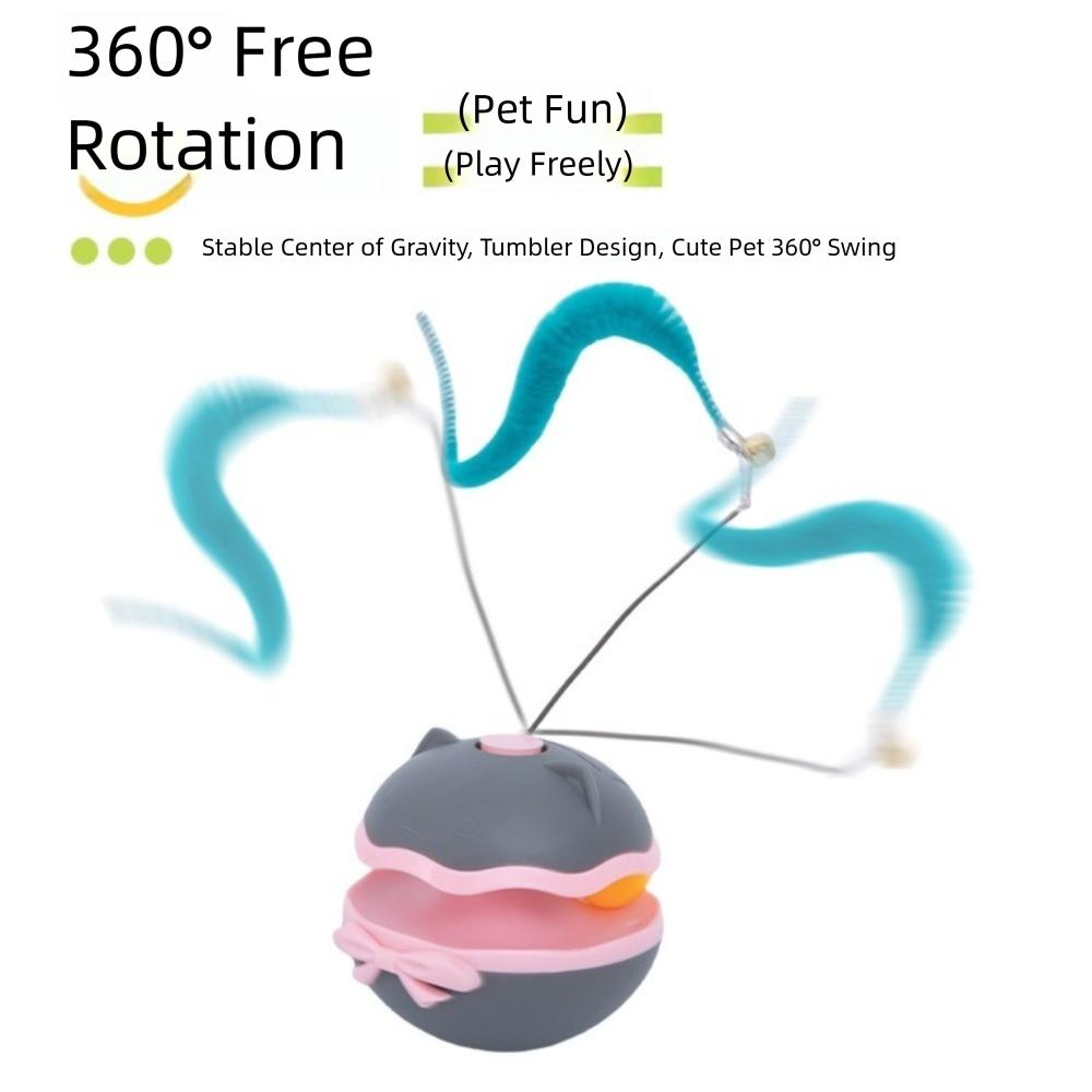 With Bell Cat Tumbler Toy Rotating Tumbler Design Electric Cat Roller Track Roller Track Cat Teasing Stick Cat Entertainment
