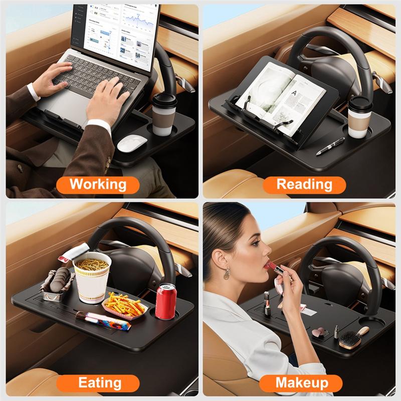 NEW-Car Steering Wheel Foldable Adjustable Tray Board Table Portable Car Laptop Computer Desk Mount Stand For Work Eat Read