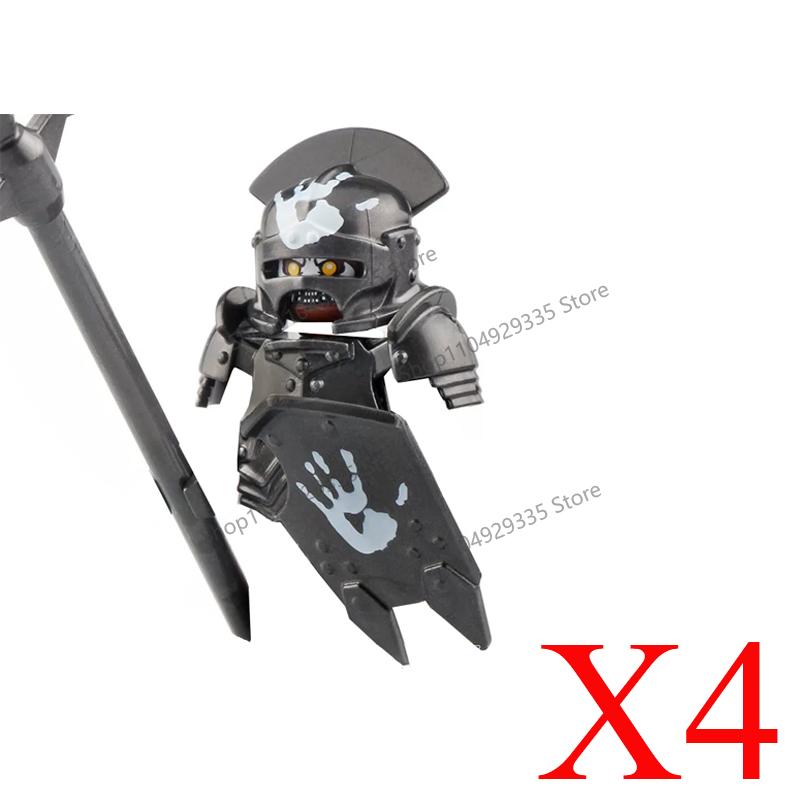 Medieval Knight Figures Building Blocks Elf Guard Dwarf Warrior Wild Boar Sheep Mount Fantasy Movie Character Soldier Bricks Toy