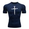 Magliette a Compressione per Allenamento Cristiano Magliette Sportive Asciugatura Rapida Uomo Palestra Fitness Maglie Intime Top Manica Corta Rash Guard