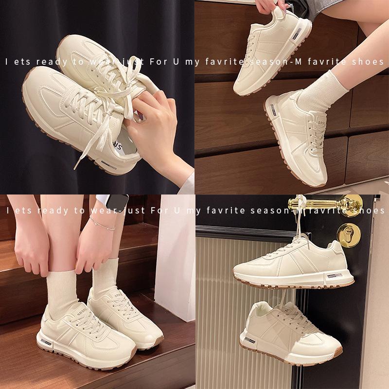 Retro fashion versatile platform white shoes women's 2024 new autumn height-increasing sports and leisure Forrest Gump training shoes