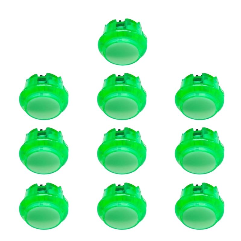 10Pcs Arcade Push Button Video Game Console Start Cion Switches 24mm/30mm Game Start Resetting Switches Controller зелёный