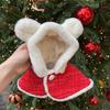 Dog Hoodie Christmas Pet Cloak Ears Hooded Bib Cape Christmas Dog Coat With Hood