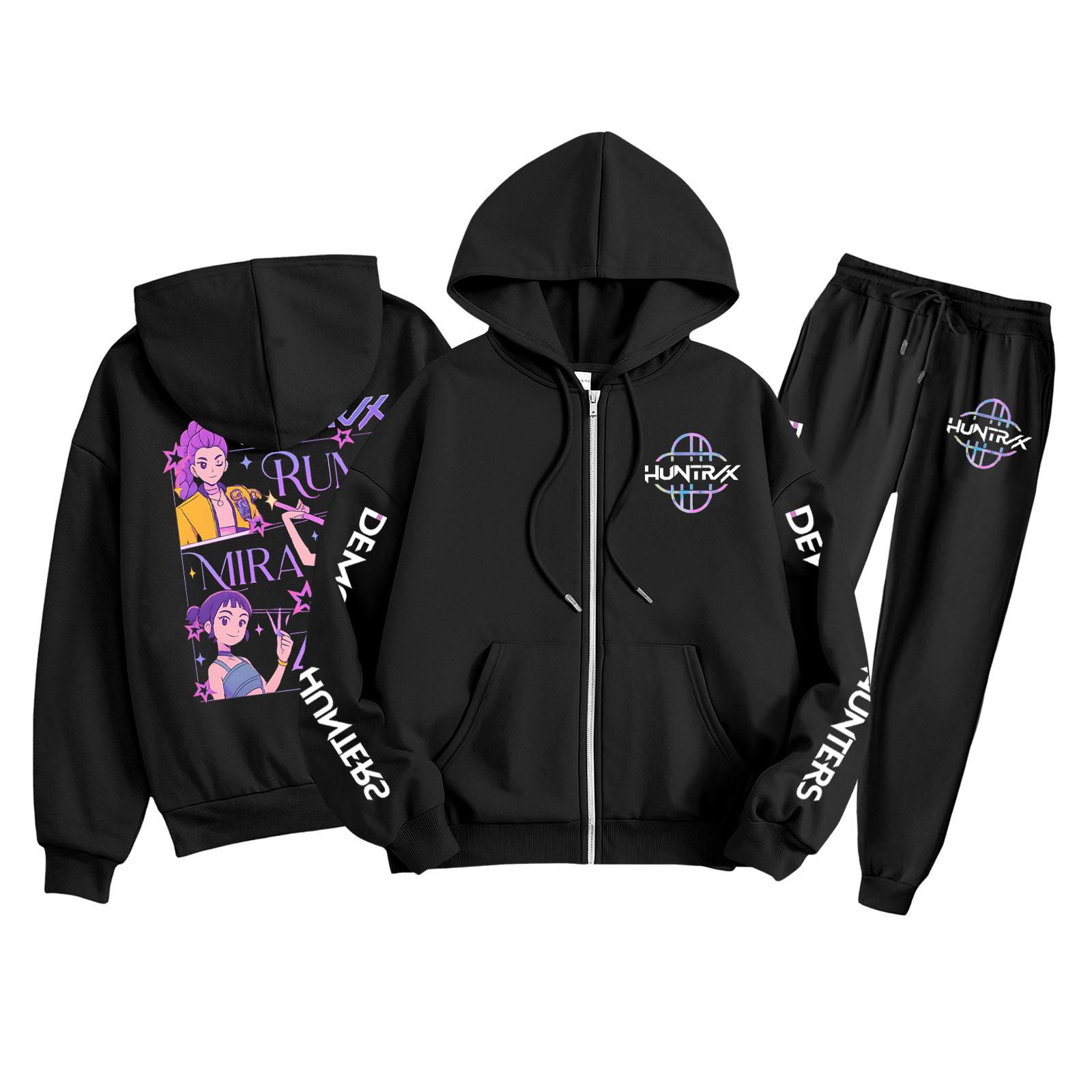 

Children s Fashion Long Sleeve Zipper Hooded Sweatshirt Sweatpants Solid Color Pocket Sweatshirt Set 100