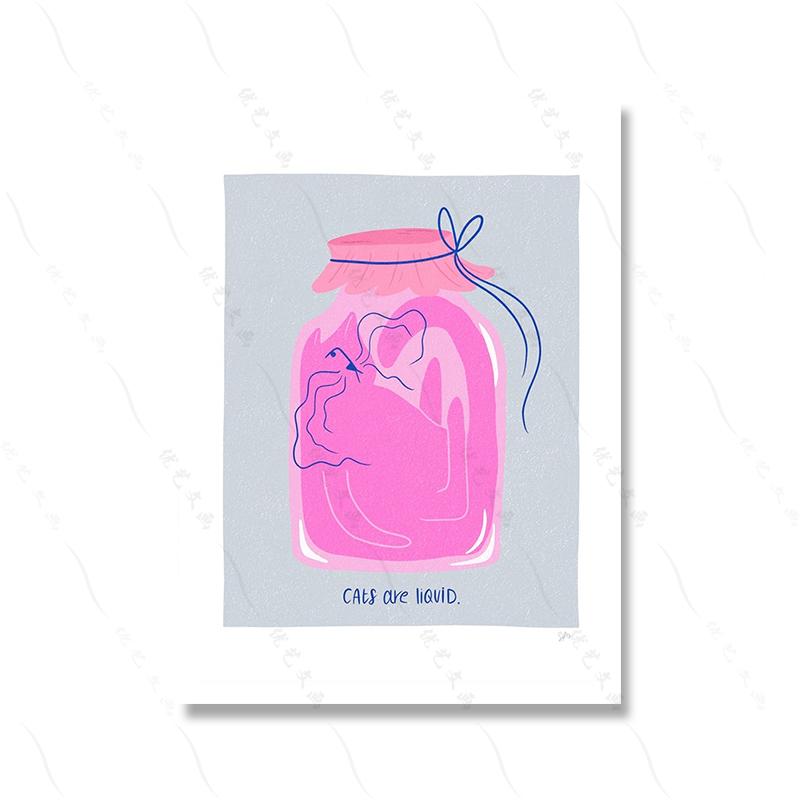 

Абстрактные Кошки Кошачий Рай Сардиновое Сокровище Холст Постер Принт Без Рамки Масляная Живопись Кан Розовая Кошка Животное Комната Домашний Декор 21x30cm No Framed