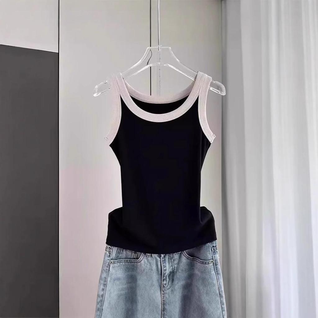 Women's Ribbed Modal Cotton Sleeveless Camisole Vest - Casual Spring/Summer Wear