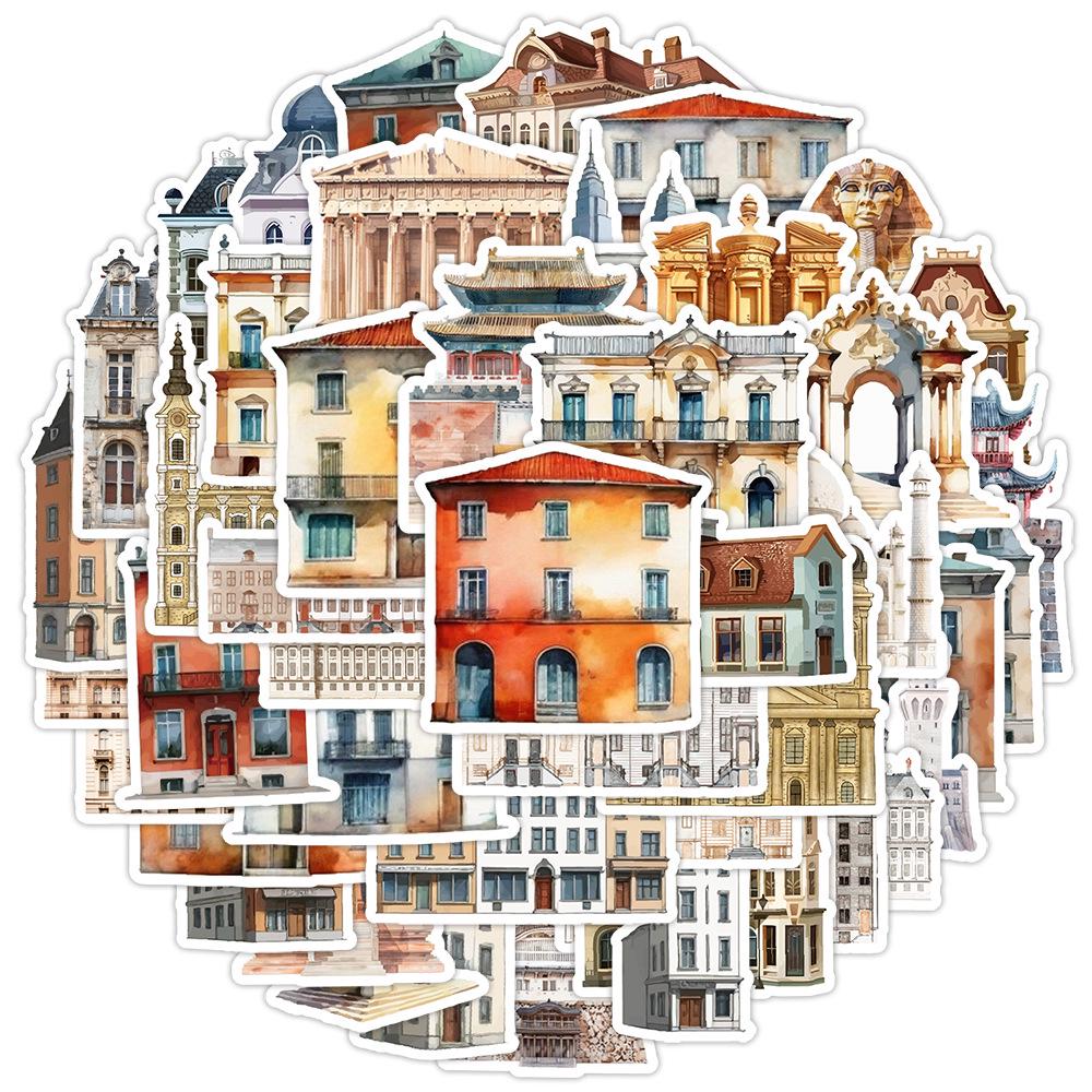 50 Europäische Reise Graffiti Aufkleber: Wasserdichte Dekorative Aufkleber für Wasserflaschen, Computer & Handys