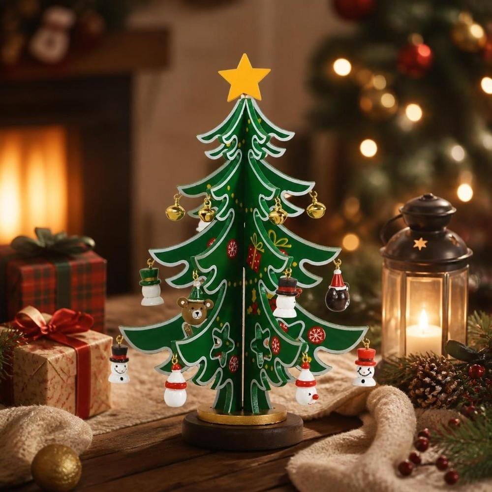 Reindeer Wood Christmas Tree Decoration Santa Pendant DIY Xmas Tree Ornaments Christmas Craft