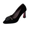 Autumn new pointed and versatile temperament light mouth suede single shoes high heels stiletto women's work shoes