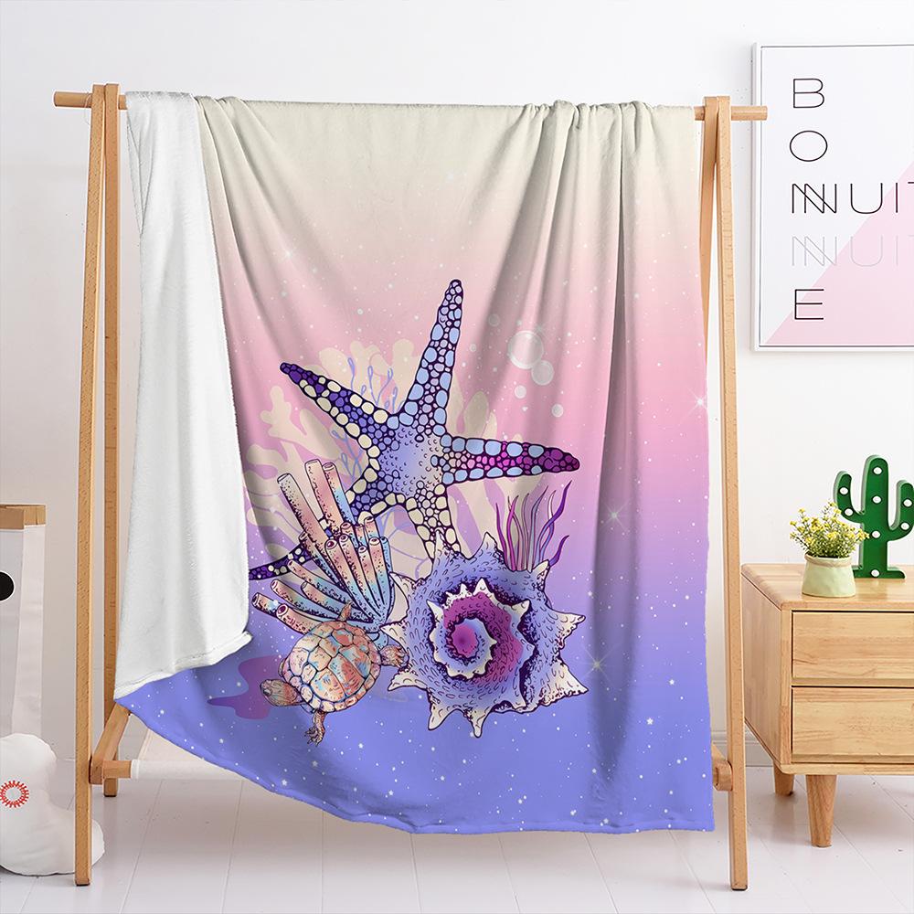 Blanket Flannel Blanket Aquatic Animal Mermaid 3D Digital Printing Blanket Blanket